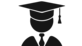Zeichnung eines Strichmännchens mit Absolventenhut